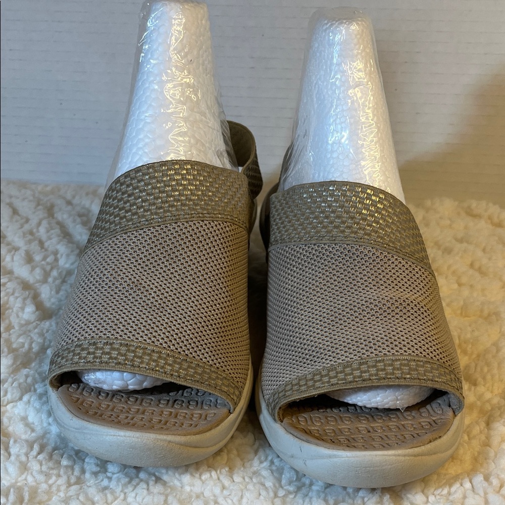 Bzees Taupe Mesh Espadrille Sandals